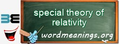 WordMeaning blackboard for special theory of relativity